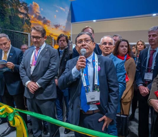 Lançamento do estande do Brasil no PDAC, fruto da parceria de instituições públicas e privadas que apoiam o setor de mineração